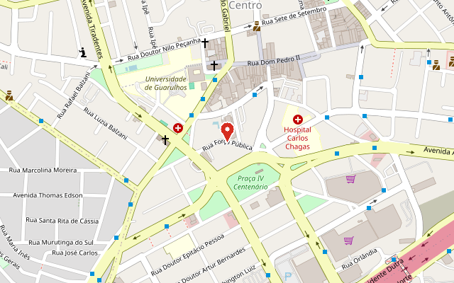 Mapa da região do hotel